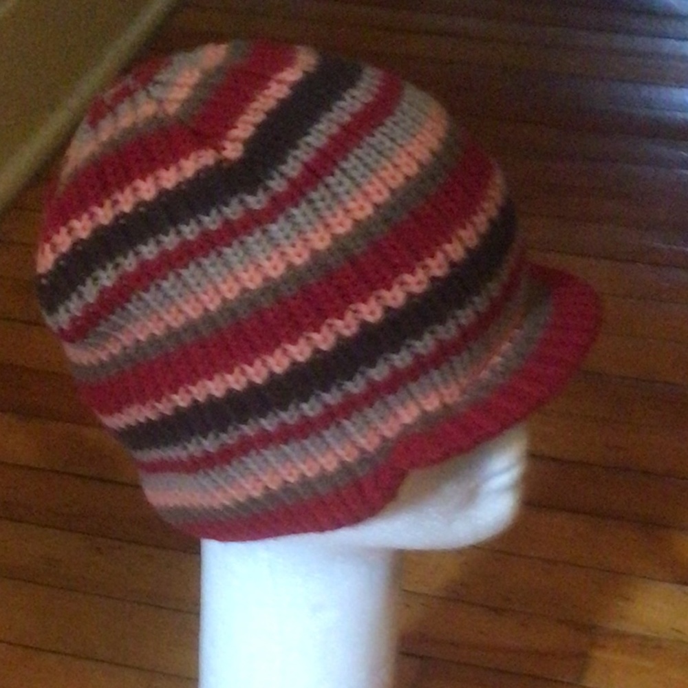 Striped hat with visor